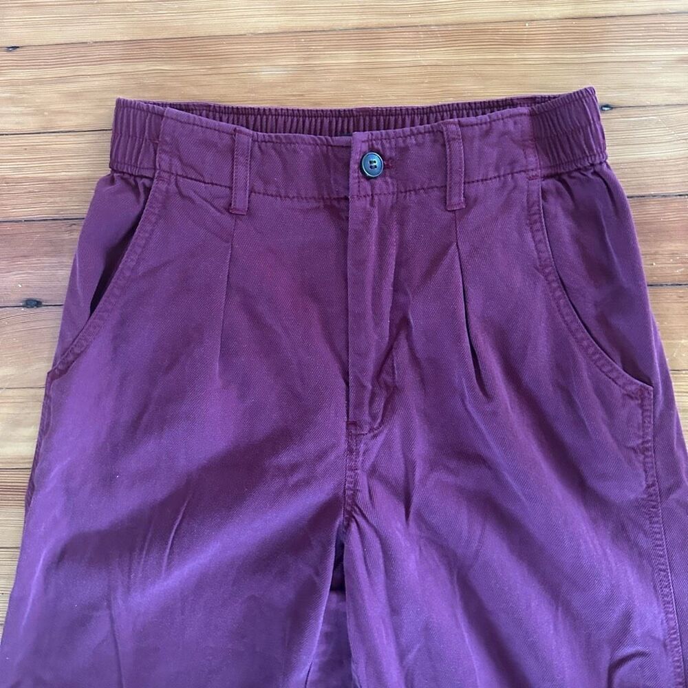 Madewell The Neale Straight-Leg Drapeweave Pant in Cabernet Size 4 - Picture 5 of 6